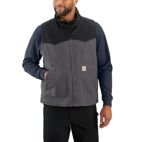 Image of Carhartt 106433 Montana Loose Fit Insulated Vest SHADOW/BLACK XL