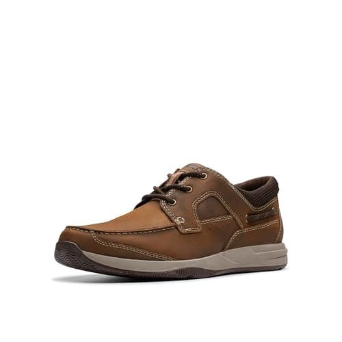 Image of Clarks Men's Sailview Lace Boat Shoe, Beeswax Leather, 9 UK