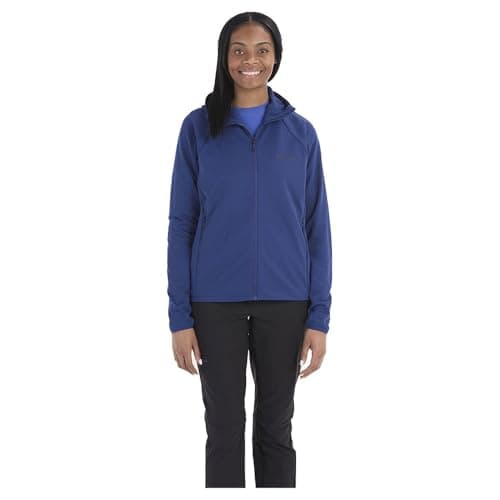 Image of Marmot Women's Leconte Fleece Hoody, Warm Jacket, Full Zip Jacket, Breathable, Wind Resistant Body Warmer, packable, ideal for hiking & ski layering, Twilight Blue, XL