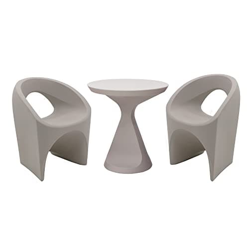 Image of Tramontina Jet Lounge Set, Coffee Table and 2 x Chairs, 3-Pcs Indoor Outdoor Patio Garden Furniture Set, Polyethylene, Easy to Clean, Casa Delta Collection