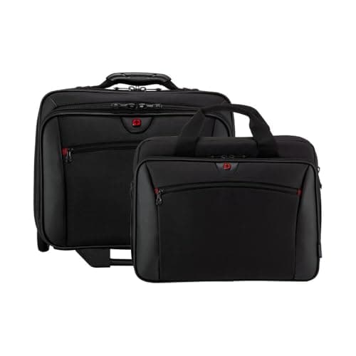 Image of WENGER Potomac 2-TLG Laptop Trolley for up to a 17” Notebook, removable 15” Laptop Bag, 23 l, Women Men, Office Business Travel, Black, 600661