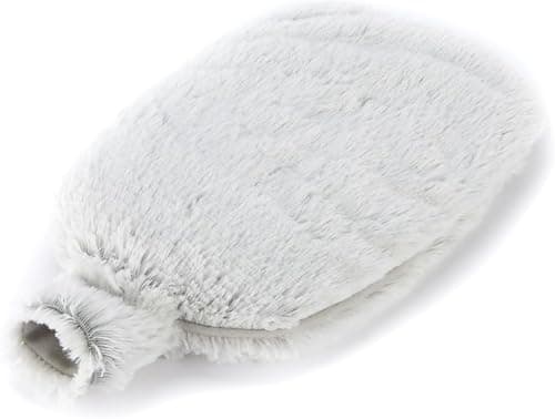 Image of FNX Warmies Microwaveable Bottle | Heatable, Warm & Comfy - Better Than Hot Water Bottle | Plush Faux Fur - Infused with Scented Lavender | for Cold, Pain Relief & Relaxation | Grey, 28cm x 18cm