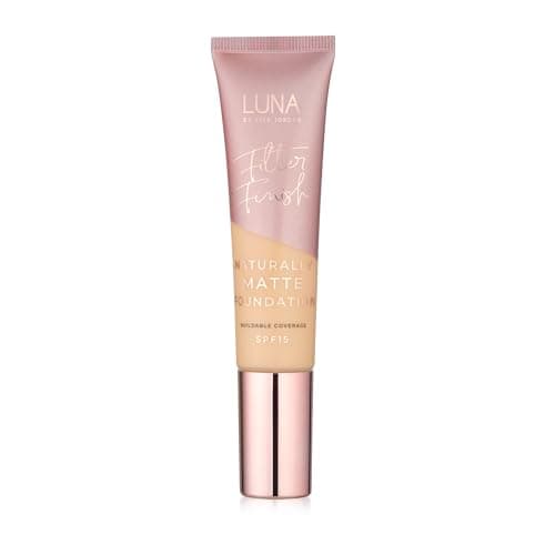 Image of LUNA Matte Foundation in FAIR Shade - Contains Vitamin E and SPF15 - Oil-Free Face Foundations with Neutral Undertone - Suitable for Oily and Sensitive Skin