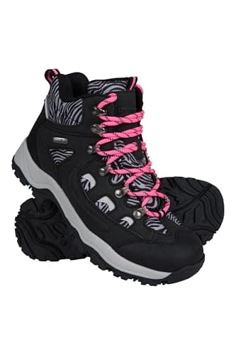 Image of Mountain Warehouse Adventurer Womens Printed Waterproof Boots - Synthetic Upper, Mesh Lined with Heel & Toe Bumpers - Best for Spring Summer, Hiking & Outdoors Bright Pink (Printed) Adult Shoe Size 6