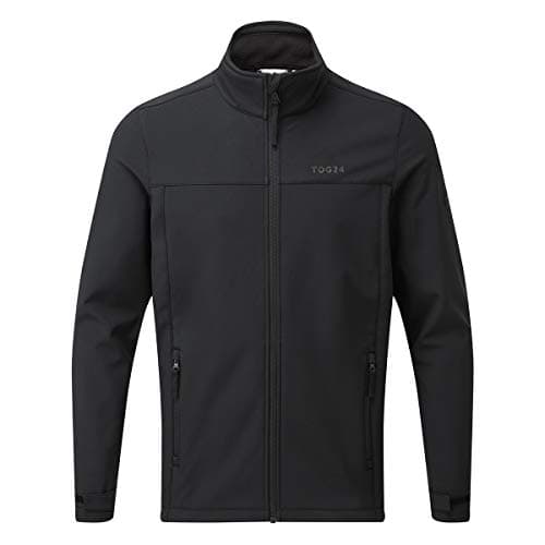 Image of TOG24 Feizor Men's Softshelljacket Water Resisitant Windbreaker Windproof Coat Casual Fleecejacket Hiking Jacket Showerproof Zip Up for Outdoor Black XL