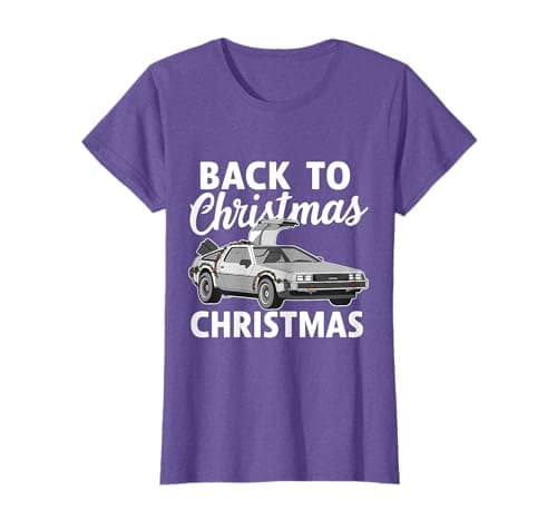 Image of Back To Christmas Funny Time Travel Machine Car Doors Future T-Shirt