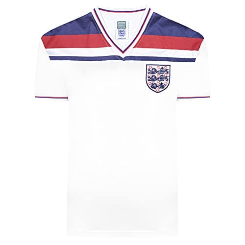 Image of Score Draw England 1982 World Cup Finals Retro Shirt White X-Large Cotton/Polyester
