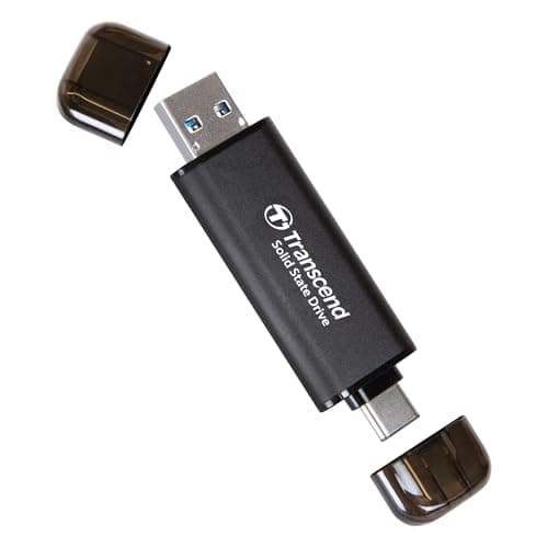 Image of Transcend ESD310 512GB Dual USB-C/A External SSD 1050MB/s Ultra-Fast Drive for iPhone 17/16/15, MacBook, iPad & PC | Fast File Transfer TS512GESD310C