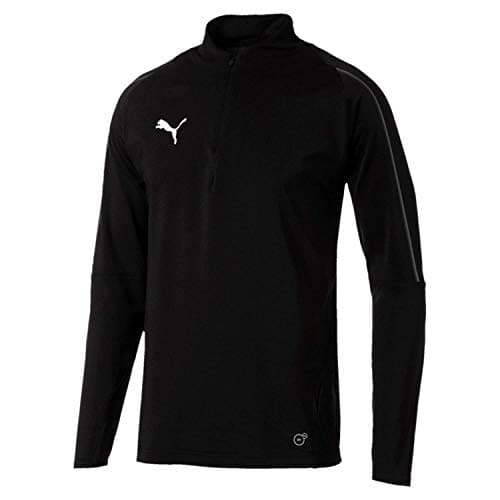 Image of Puma Men Final Training 1/4 Zip Top Track Jacket - Black/Asphalt, Medium