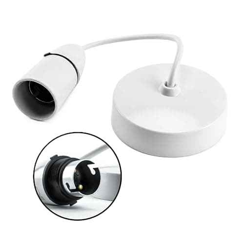 Image of Status Ceiling Pendant Light Fitting, 6‑Inch White Bayonet (B22) Pendant for Ceiling, Pre‑Wired with Cord Grip, Indoor Lighting Fixture, S6INCPB4