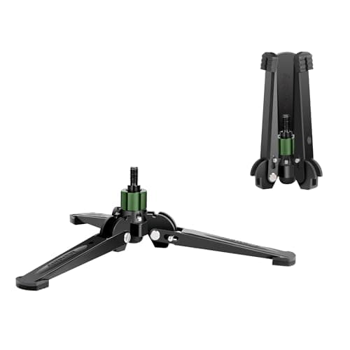 Image of Manbily M-2 Monopod Base with Three Feet, Mini Desktop Tripod, 3/8 inch Screw, Monopods Stand Support Travel for DSLR Camera Ball Fluid Head Camcorder, Tilt 20° & Rotate 360° (Green)