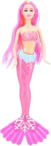 Image of GSV Essentials M-e-r-m-a-i-d Princess Doll with Fish Playset, M-e-r-m-a-i-d and Fairy Characters, Charming & Imaginative Toy, Seahorse Pet and Accessories, 3+ Years (Pink)