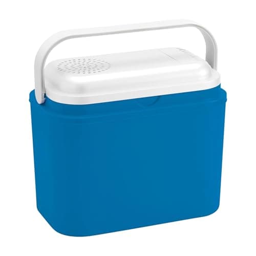 Image of Harbour Housewares 10L 12V Electric Cool Box – Blue Portable Car Cooler, Insulated Camping Fridge, Travel Ice Chest with 12V Adaptor for Road Trips, Picnic, Beach & Outdoor Use
