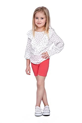 Image of SOFTSAIL Girls Leggings Cycling Shorts Short Cotton Sport Dancing Gymnastic Breathable Comfy Stretchable Coral 1-2 Years