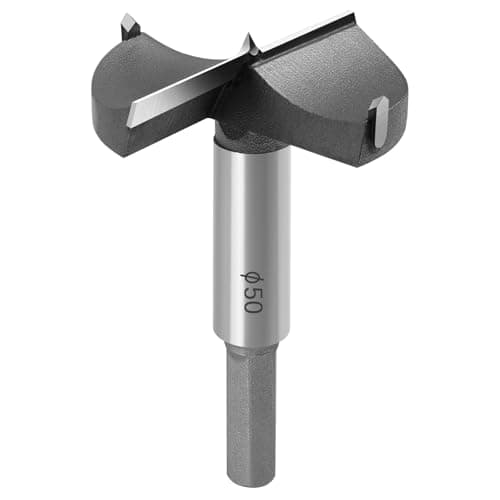 Image of flintronic Forstner Drill, 50mm Carbide Steel Boring Hole Saw, Forstner Drill Cutter Tool for Making Clean Flat-Bottomed Holes in Wood, Furniture or Door Hinge Hole