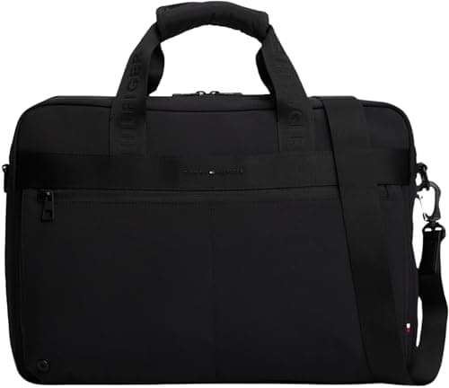 Image of Tommy Hilfiger Men's TH COMMUTER COMPUTER BAG AM0AM13612 Computer Bag, Black (Black), One Size