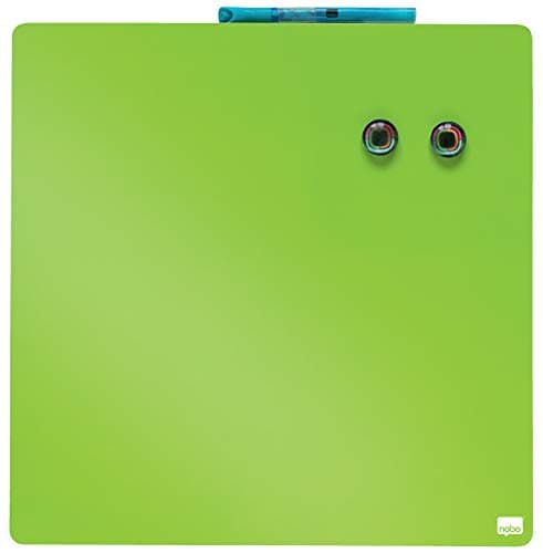Image of Rexel Nobo Mini Magnetic Whiteboard Coloured Tile, Frameless, Dry Wipe, Easy Clean, Wall Mountable, Home/Office, 360 x 360 mm, Green, 1903773