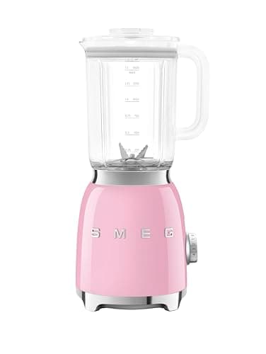Image of Smeg BLF03PKUK Retro 50's Style Jug Blender with Stainless Steel Blades, 4 Speed Settings and 3 Pre-set Programs, 1.5 Litre, 800W, Pink