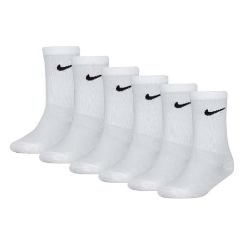 Image of Nike Unisex Kids Cushioned Crew Socks, White, 5-7 Years EU