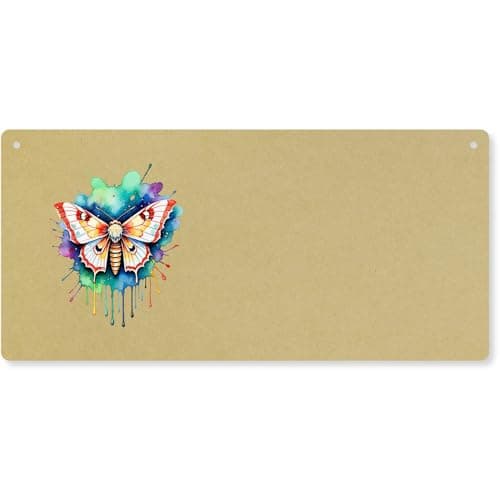 Image of Azeeda 'Colourful Moth' Large Wooden Wall Plaque/Door Sign (DP00077306)