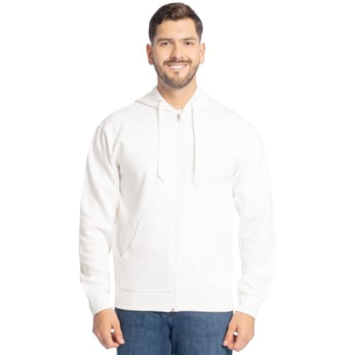 Image of Fruit of the Loom Men's Eversoft Fleece Sweatshirts & Hoodies Shirt, Full Zip-White, S