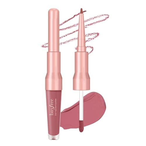 Image of bayfree 2-IN-1 Lip Liner and Lip Stain, High Pigmented Long Lasting Velvet Lip Tint, Well-Defined Lipliner, Weightless Waterproof Not Animal Tested, Matte Finish Makeup