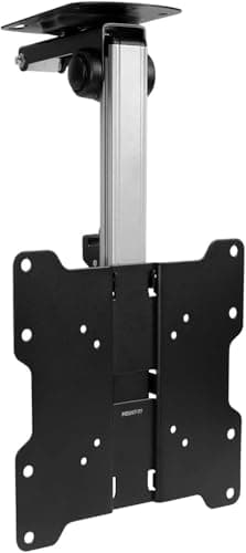 Image of Flip Down TV Mount - Adjustable Ceiling Bracket for Overhead and Under Cabinet Installation, 0-90° Rotation, Fits Flat Screens