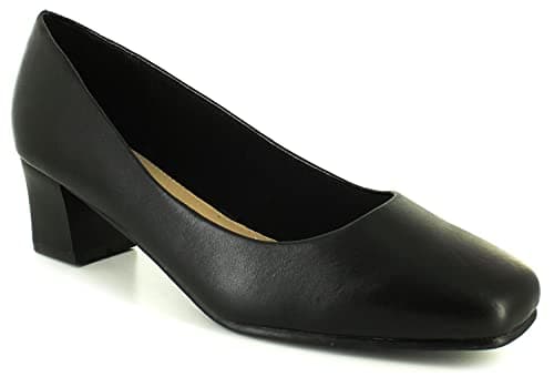 Image of Comfort Plus Carly Womens Court Shoes with Heels Perfect for Work Occasion wear or Evenings Out on the Town - Stylish and a Comfortable Ladies Shoes Black 7 UK