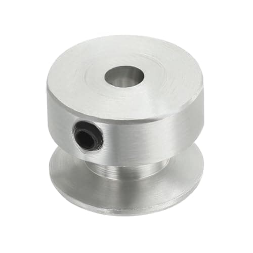 Image of PATIKIL V-Belt Pulley, 5mm Fixed Bore 20mm Outer Dia Single Groove Pulley Wheel Aluminum Alloy V-Groove Drive Pulley for Motor Shaft 1-3MM PU Round Belt