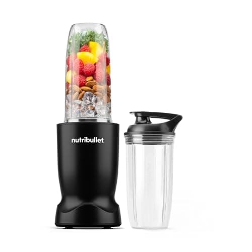 Image of nutribullet Turbo Blender in Black - Powerful 1000W Motor Base & Rapid Extractor Blade - Easily Blends Frozen Fruit, Nuts & Ice - With 700ml & 500ml Cup & Lid to Go - For Smoothies & Juices
