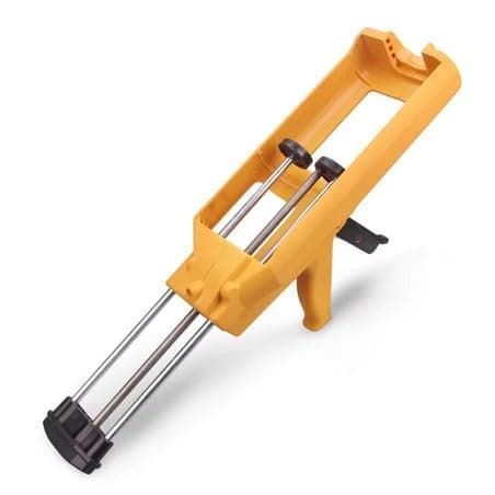 Image of Twin Silicone Gun, Cartridge Caulking Gun for Dual Components (1:1 Mix Ratio) Up to 400ml Manual Caulk Applicator Gun for Adhesives, Sealants, Epoxy,Yellow