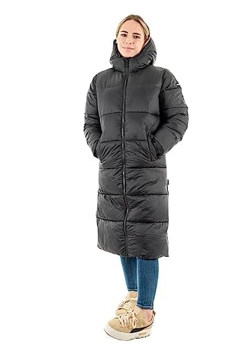 Image of Schott NYC Belstar2wrs Schott Quilted Long Hooded Down Jacket, Black, M