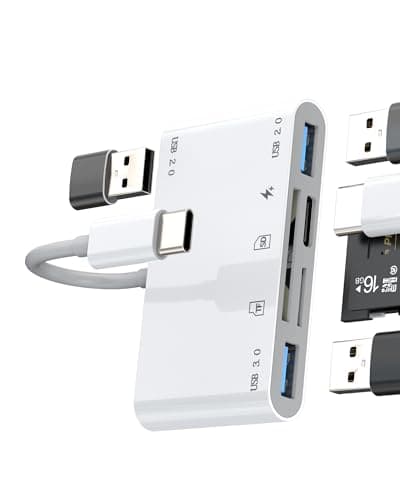 Image of USB C Adapter(6 in 1)SD Micro SD Card Reader USB OTG 3.0 Port for Apple iPhone 16 15 Laptop Digital Camera Memory TF Slot Transfer for iPad Docking Station Type C Adaptor Android External Accessories