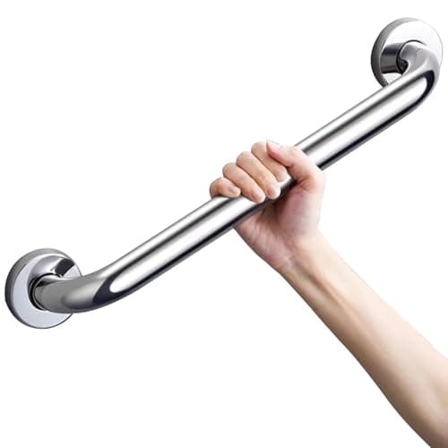 Image of Outdoor Grab Handles, Stainless Steel Grab Rail Round Tube Handrail with Mounting Screws, Shower Arms Grab Bar for Bathroom, 30cm 40cm 50cm 60cm 80cm 1m 120cm 1.5m Length(1ft/30cm)