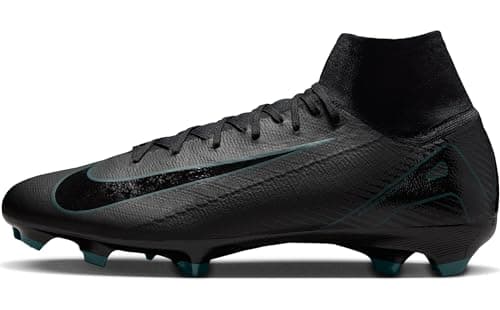 Image of Nike Mercurial HF9433 Superfly 10 Club High-Top Normal Grass Football Boot, Black Black Deep Jungle, 7.5 UK