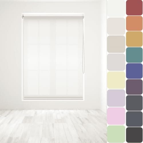 Image of Straight Edge Dim-Out Roller Blind - Easy Fit Home Office - 60cm Width x 160cm Width Drop - White