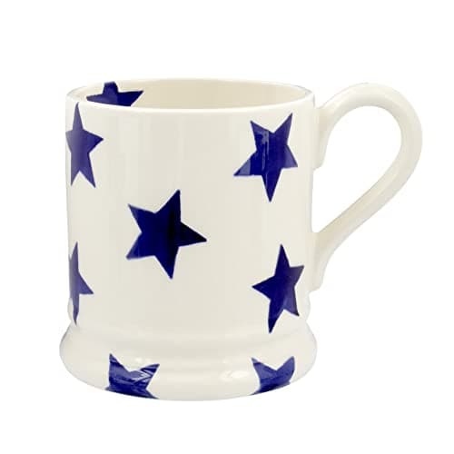 Image of Emma Bridgewater Large Mug 1/2 Pint, Ceramic Coffee Mug Large - Stoneware Mug, Cappuccino, Latte, Coffee, Tea Cup - Beautiful Mugs, Birthday Gift - Coffee Mug Blue Star