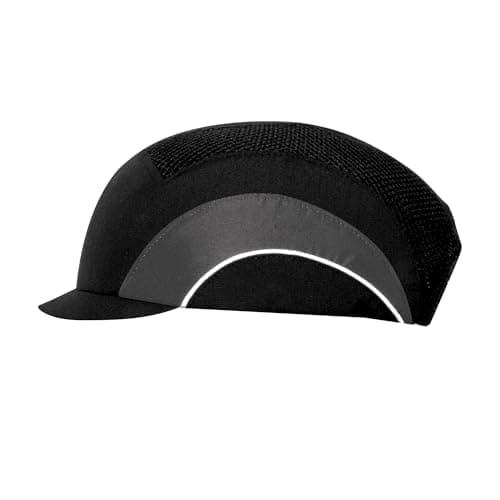 Image of JSP HardcapA1+ Premium Baseball Style EN 812 Bump Cap with 2.5cm micro Peak Black/Grey (ABT000-005-000)