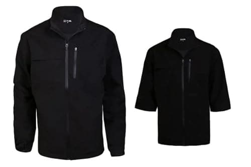 Image of Ram Golf 2-in-1 Waterproof Rain Jacket with Zip Off Sleeves, Black, 4XL