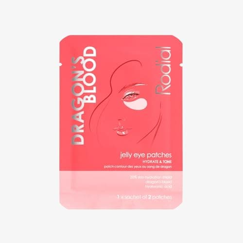 Image of Rodial Dragon's Blood Jelly Eye Patches (1 Sachet), Elasticity and Firmness, Hyaluronic acid and Dragon's Blood for Plumping and Deep Hydration, Makeup Prep