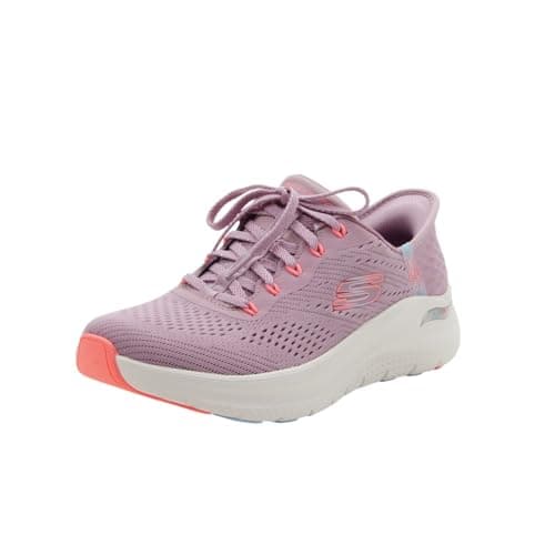 Image of Skechers Women's Arch Fit 2.0 Easy Chic Slip-On Sneakers, Mauve Mesh/Multi Trim, 4 UK