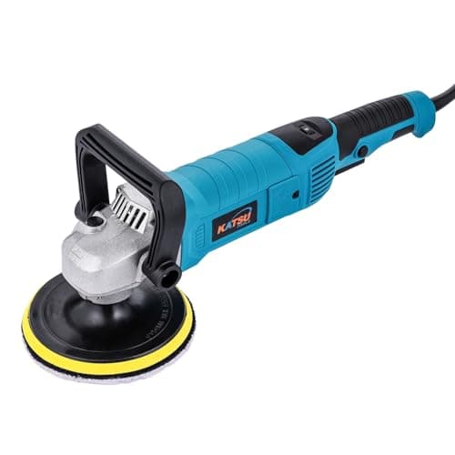 Image of KATSU Tools 1200W 6-Inch Electric Rotary Polisher Sander – 6 Variable Speed Car Buffer, Waxing Machine for Detailing (150mm Wool Pad Included)