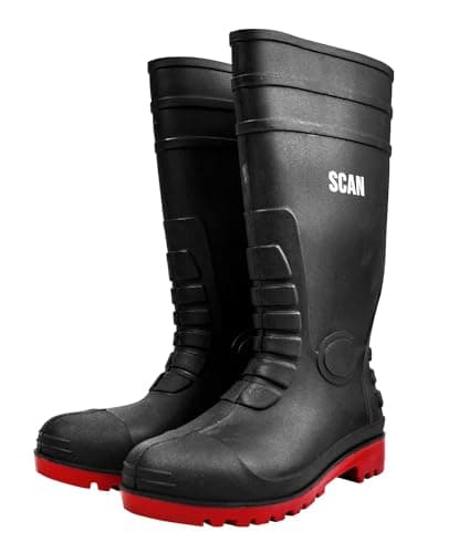 Image of Scan SCAFWWELL8 Industrial Work Safety Wellington Boots Steel Toe Cap- Size 8