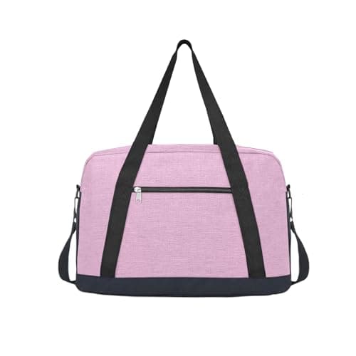 Image of Flintronic Small Gym Bag, 14 inch Carry On Mini Duffel Bag with 2 Drawstring Bags, Lightweight Overnight Bag Portable Travel Bag for Sports, Gym (Pink)