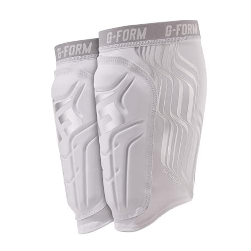 Image of G-Form V2 Soccer Shin Guards, White/Platinum, Adult Large
