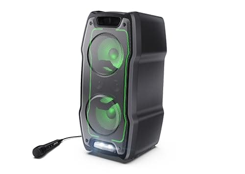 Image of Sharp PS-931 XParty SING Speaker Bluetooth Party Speaker – Powerful Sound, LED Lights & 13-Hour Battery, Built in Rechargeable Waterproof & Portable 3.5mm Aux-in and USB MP3 playback
