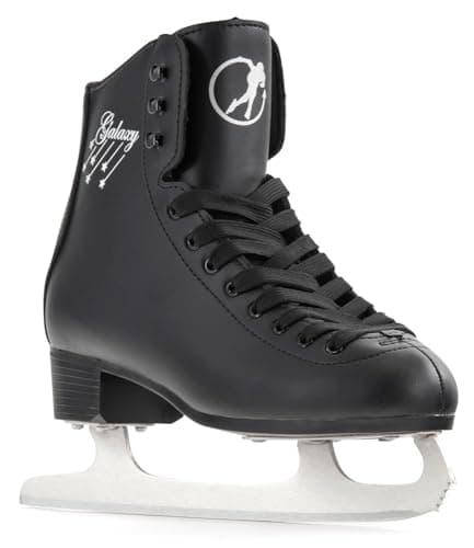 Image of SFR Galaxy Figure Ice Skate with Pre-Sharpened Carbon Stainless Blade and Ergonomic Heel Design | Timeless and Elegant Women's and Men’s Ice Skating Nu-buck Sueded Feel Lining and Printed Side Details