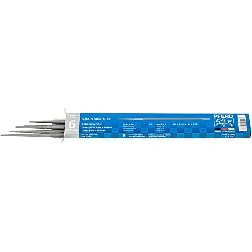 Image of PFERD Chain Saw File Round, 6 pcs. | Dia. 7/32 inch x 8 inch Premium line with Innovative Spiral Cut | 17078 – Files for manually Quick Sharpening Chain saws
