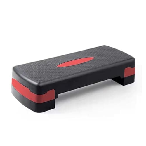 Image of KARAN KING Fitness Stepper for Home & Gym, Cardio, Weights, Yoga, Workout – Adjustable 2 Step Level Heights (10,15 cm) – Perfect Equipment Accessory Set for Fitness Routines (Red)