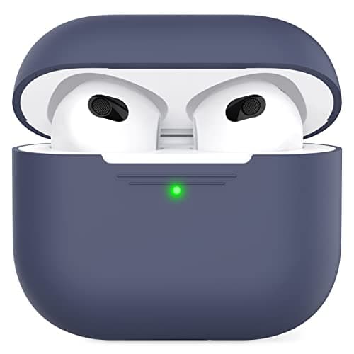 Image of AhaStyle Airpods 3 Case Cover, Soft Silicone Protective Case Compatible with AirPods 3rd Full Body Shockproof Covers for Apple AirPods 3rd Generation 2021 (Midnight Blue)